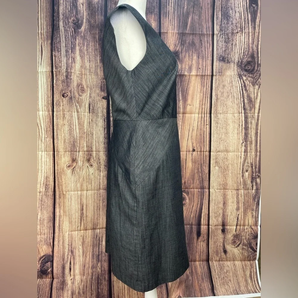 Calvin Klein gray cotton blend V-neck dress women’s size 6 Calvin Klein - Picture 4 of 13